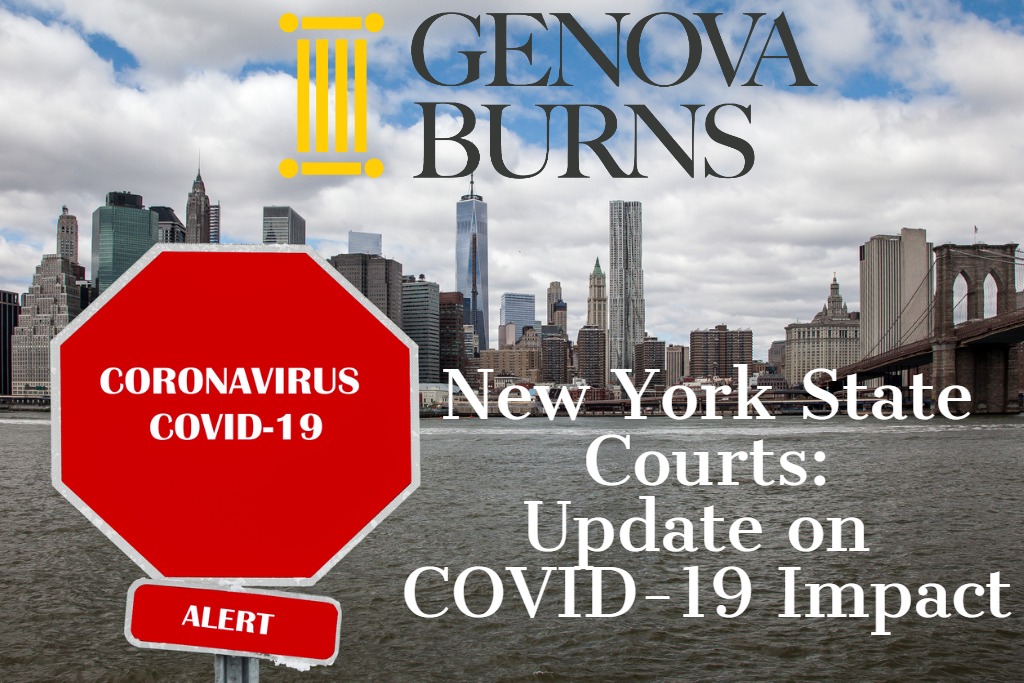 NYC skyline with Stop sign and Coronavirus